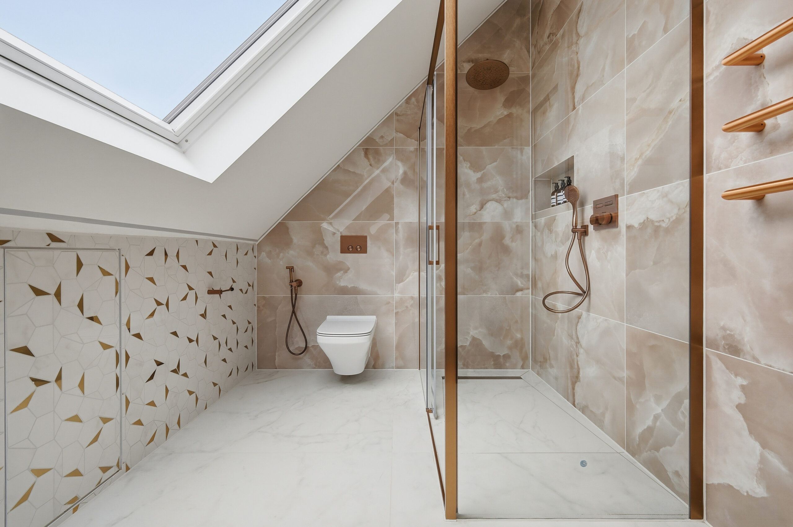 Authentic Dezign Studio photograph from the completed Woodford Girls Loft Wetroom project.