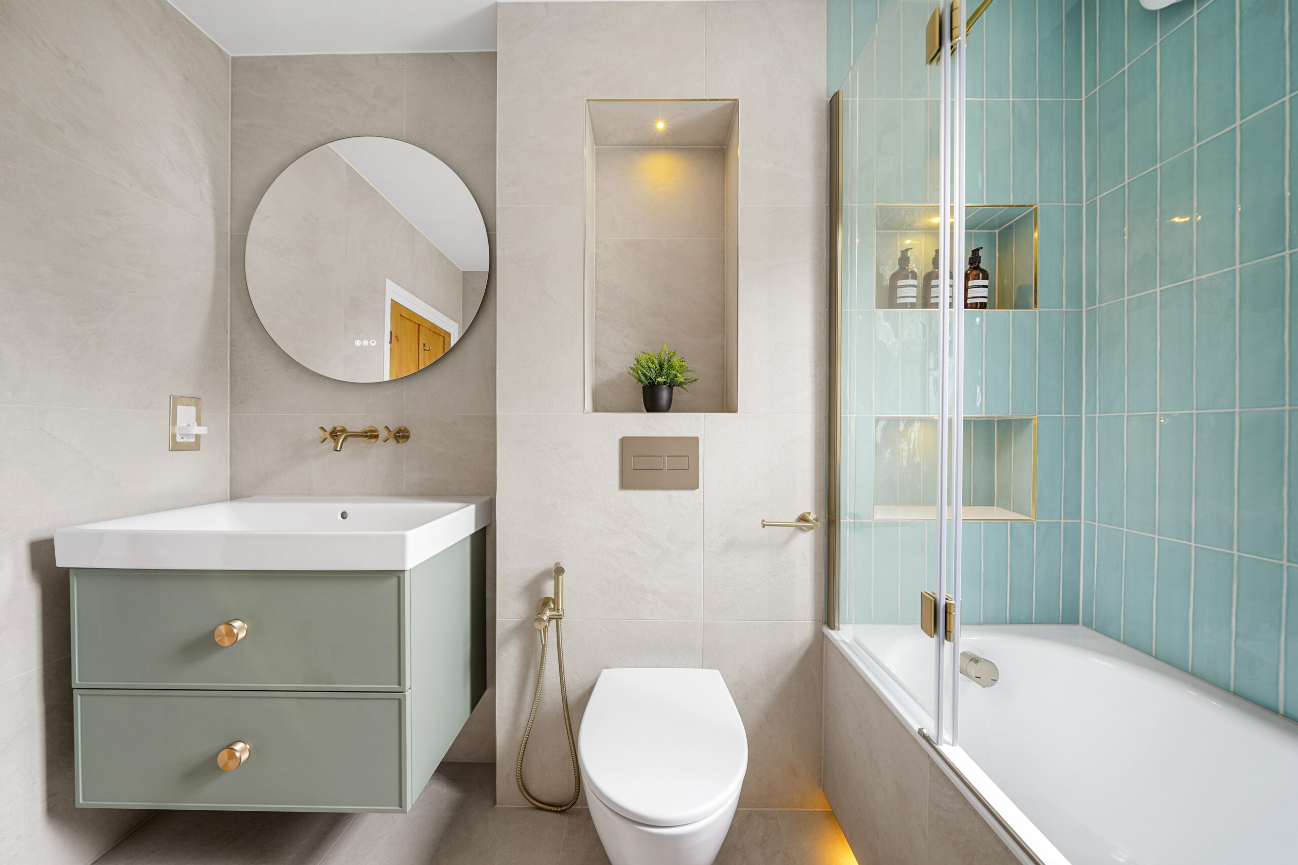 Authentic Dezign Studio photograph from the completed Wanstead Family Bathroom project.