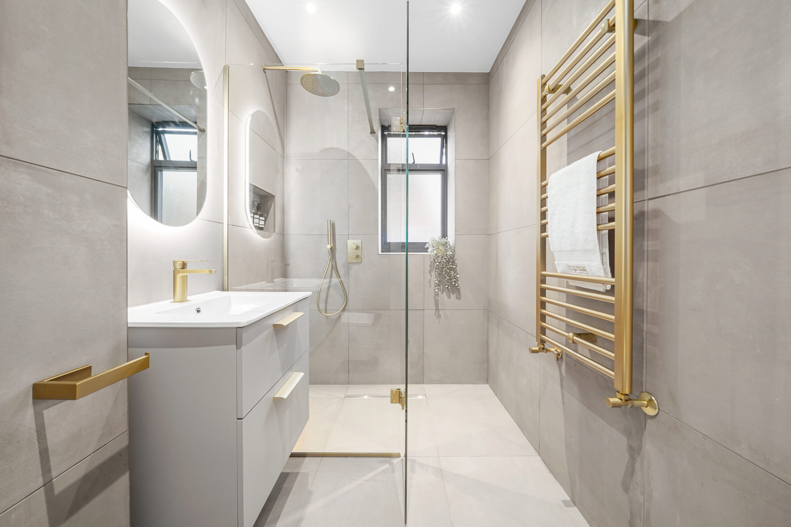 Authentic Dezign Studio photograph from the completed Woodford Wet-Room Shower project.