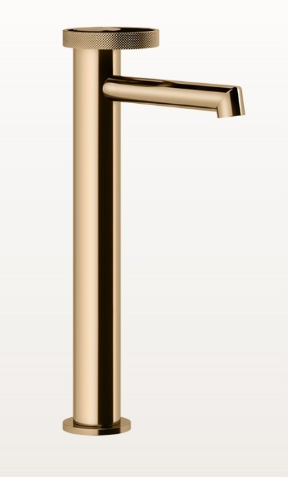 Gessi Anello 63304 735 high basin mixer with short spout in Warm Bronze PVD